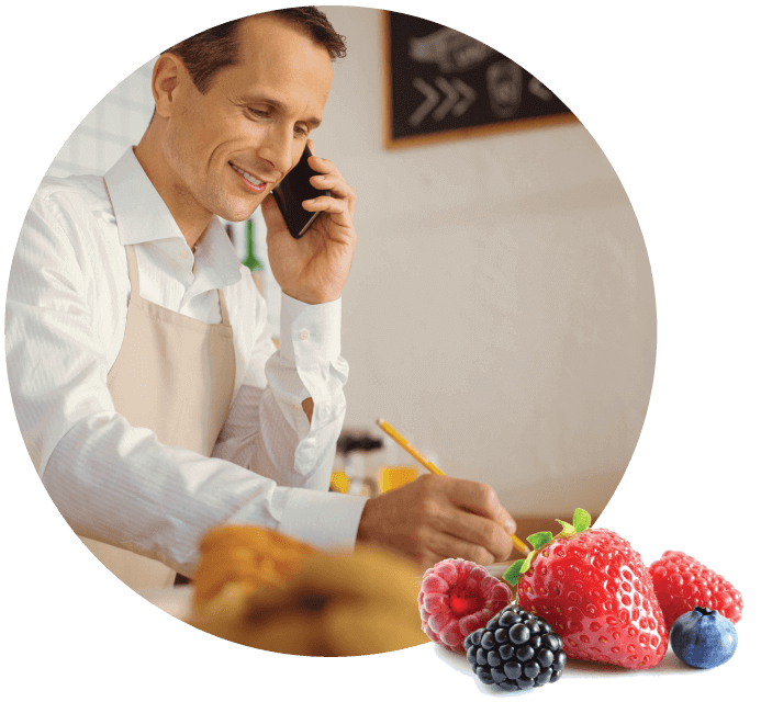 Food business owner reviewing ingredient specifications