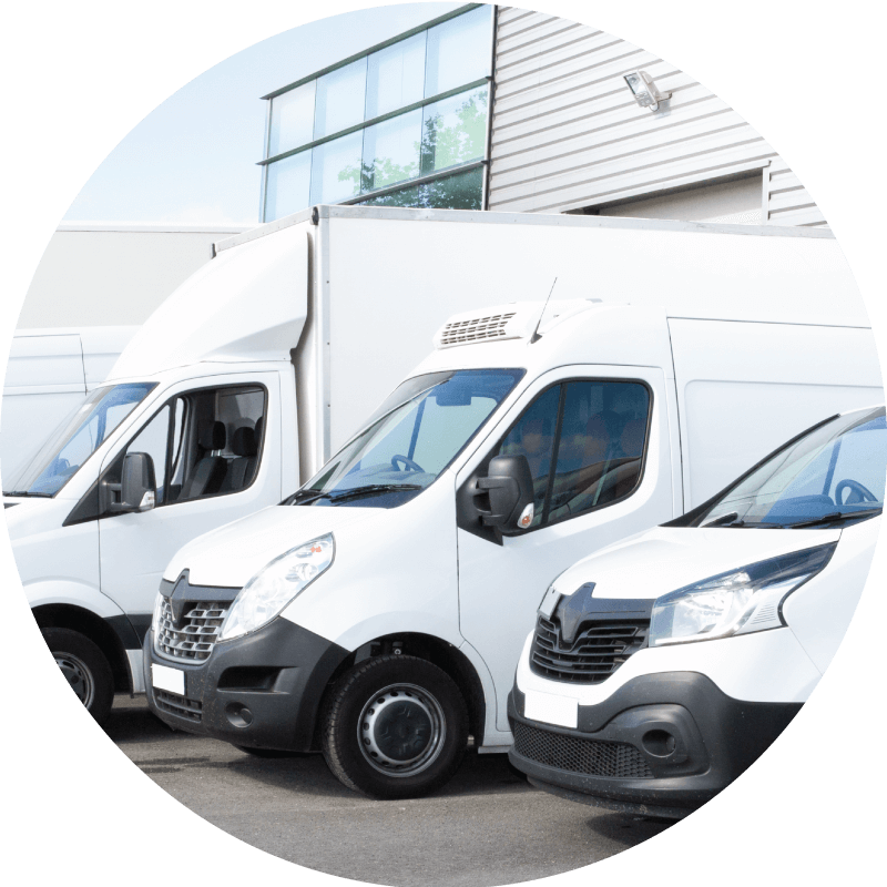 Fleet of food ingredient delivery trucks for global freight logistics